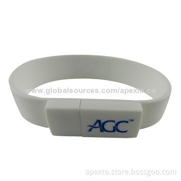 Fashionable/Popular Bracelet-shaped USB Memory Stick with Logo Printing